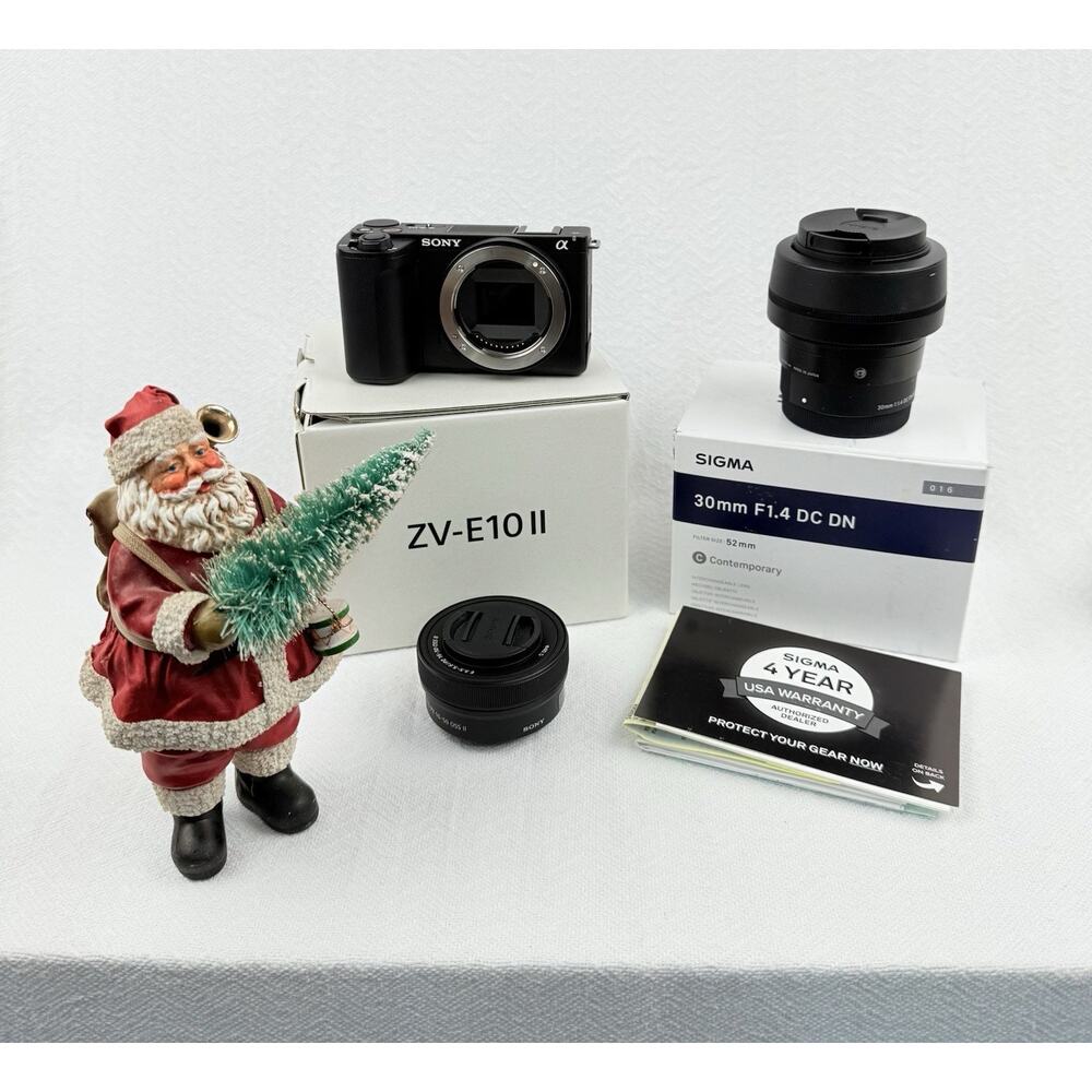 Sony EV10 II Mirrorless Camera Kit + Sigma 30mm f/2.8 Lens – Open Box, Complete